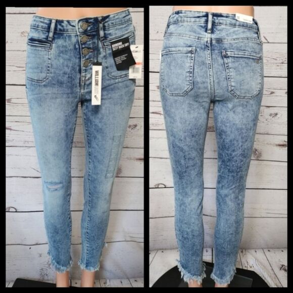 William Rast High Rise Sculpting Frayed Hem Jeans Size 26 NWT - Picture 1 of 7
